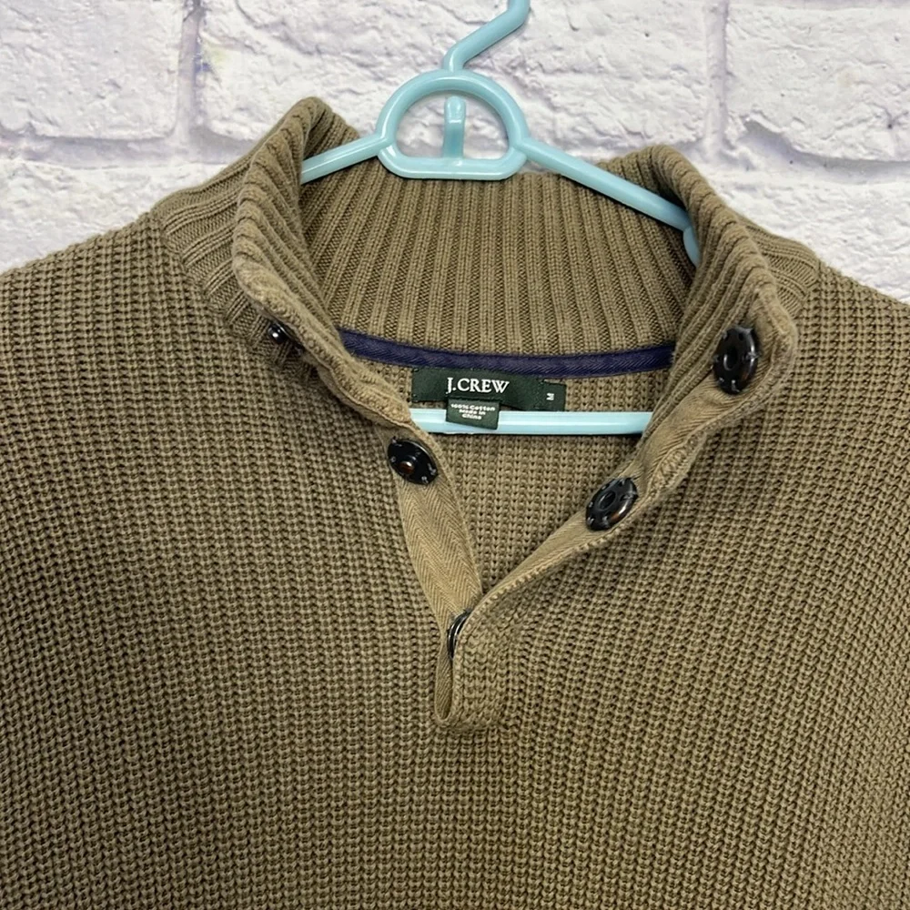 J Crew Pull over Sweater olive 100% cotton size M